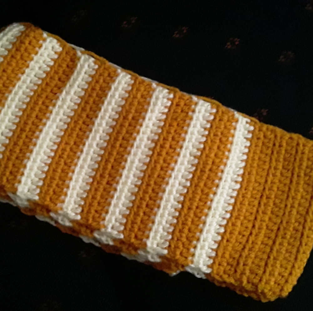 NWOT handmade gold & cream scarf